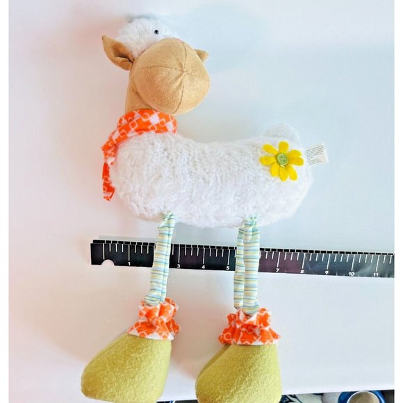 Long Legs Standing Sheep Plush Fluffy white coat flower Joelson Industries 2016 - Picture 12 of 12